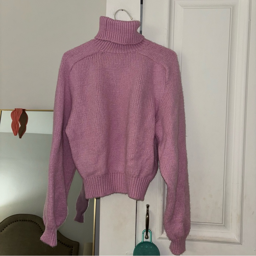 ZARA pink turtleneck sweater